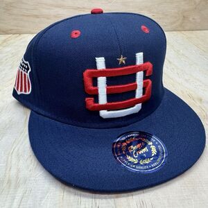 NEW USA Rings Crwns United States Country Pride Fitted Cap Hat Blue sz 7